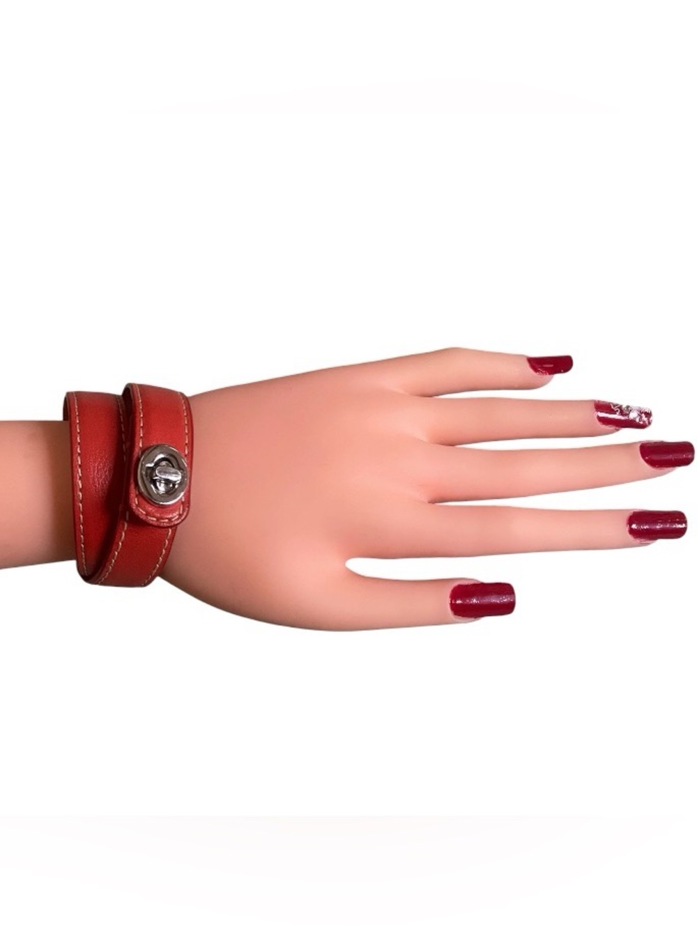 Coach wrap turnlock leather bracelet
